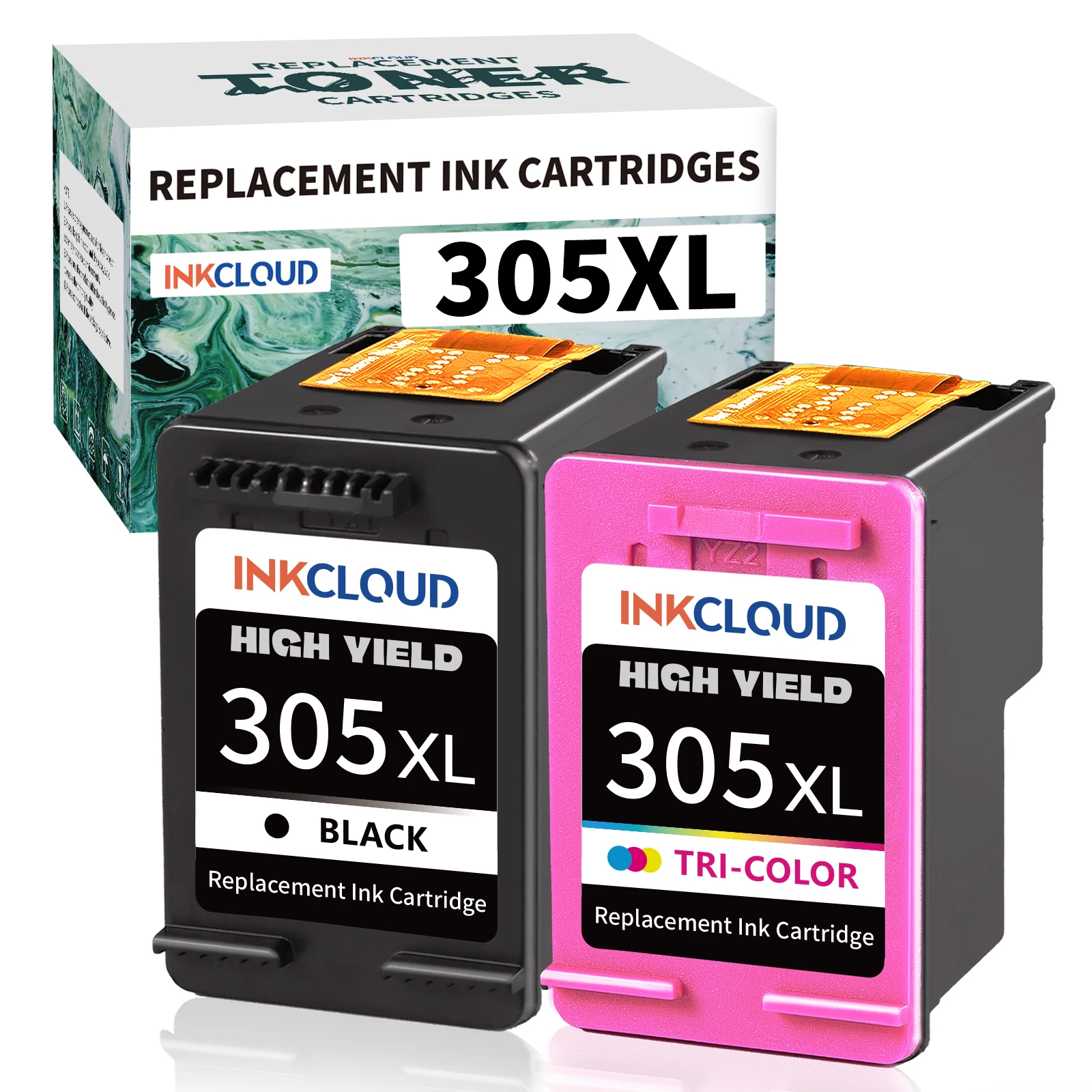 INKCLOUD 305XL Compatible Ink Cartridges for HP 2700 2720e 2720 2710 4120 4120e 4130 Envy 6000 6010 6020 6030 6032 6420