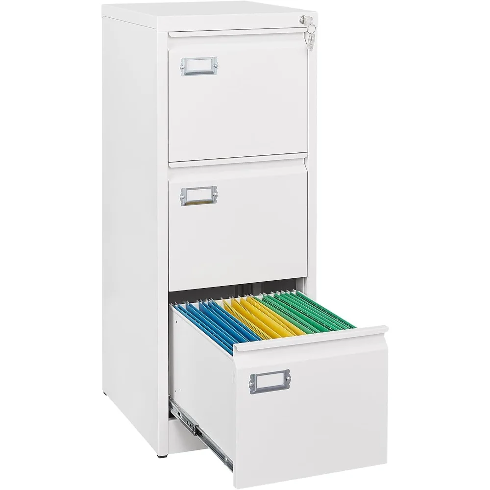 Simple Deluxe 3-Drawer File Cabinet With Wheels - White Lateral Mobile Storage Organizer