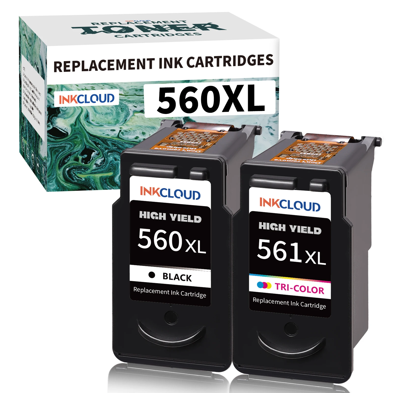 INKCLOUD 560 561 XL Pack Replacement Cartridge for Canon Pixma TS5350 TS7450a TS5350a TS5300 TS5350i TS5351 TS7450 TS5351a